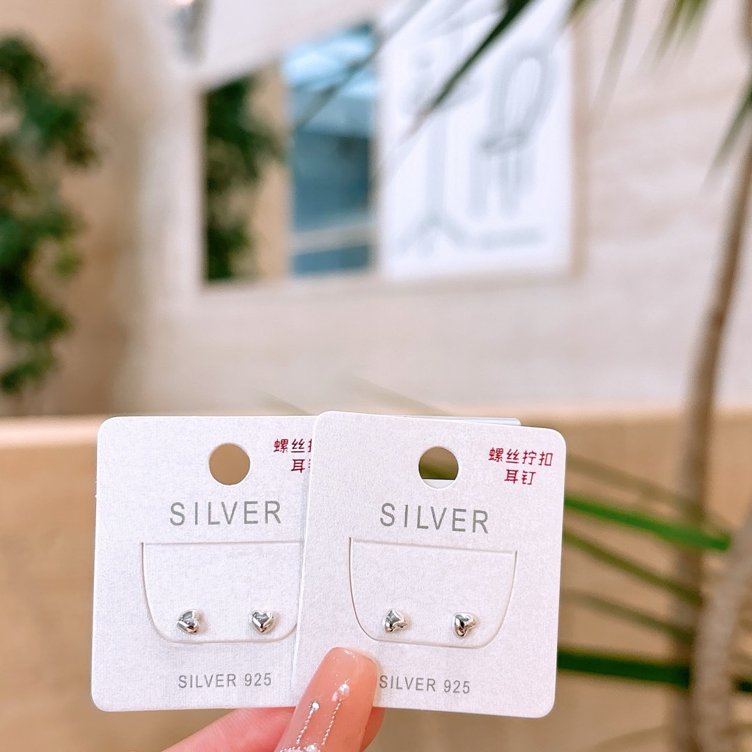 High Polish Silver Screw-back Studs Fashion Wedding Favor Silver