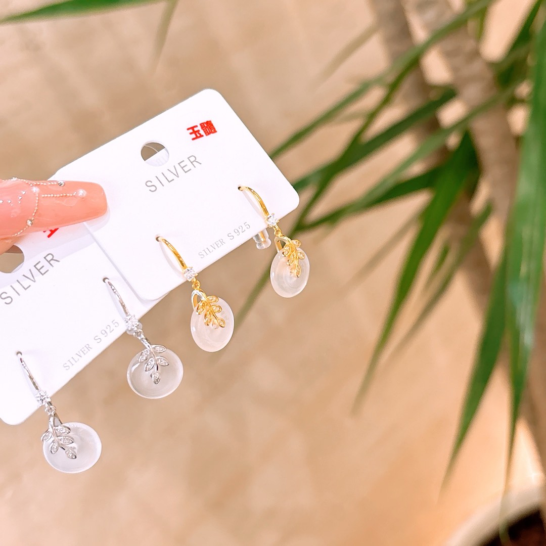 925 Silver Drop & Thread Earrings Light Luxury Banquet Silver