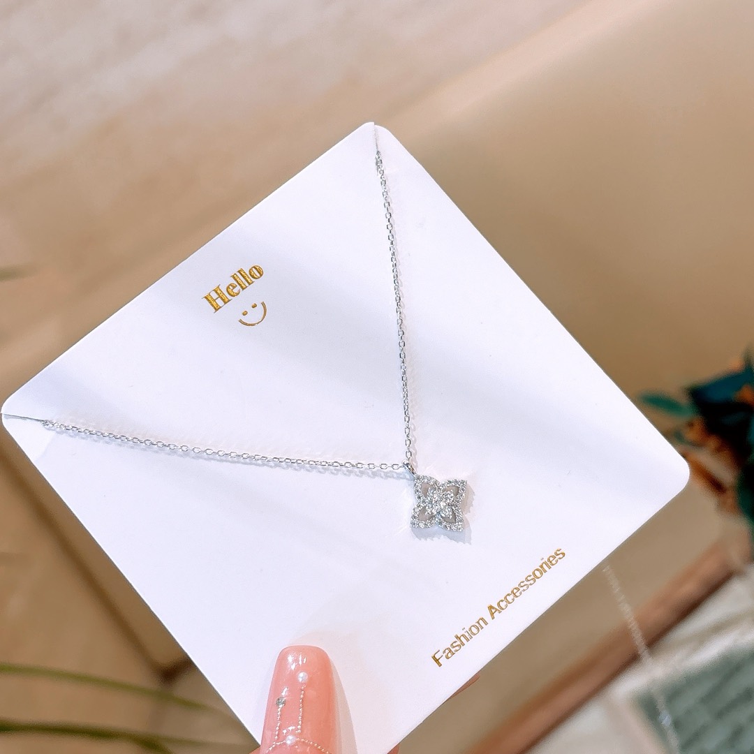 High Polish Silver Necklace Girly Wedding Favor Silver