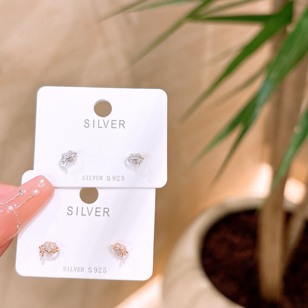 S925 Sterling Silver Earrings Fresh Annual Party Silver