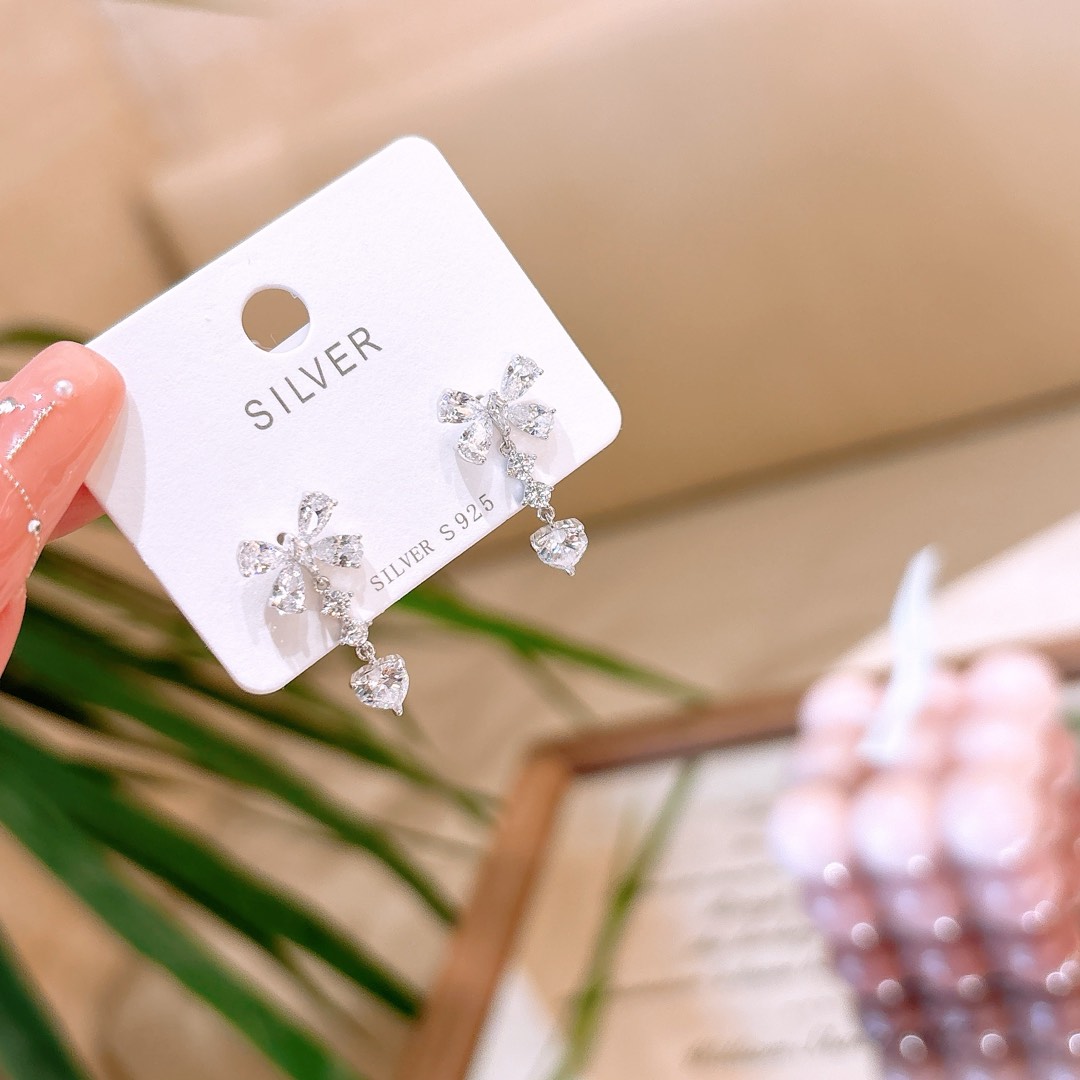 S925 Sterling Silver Earrings Fashion Bestie Gift Gold