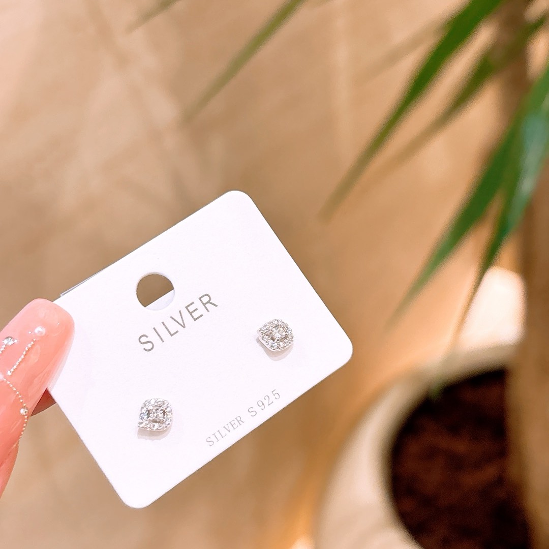 Nickel Free Silver Earrings Light Luxury Office Gold