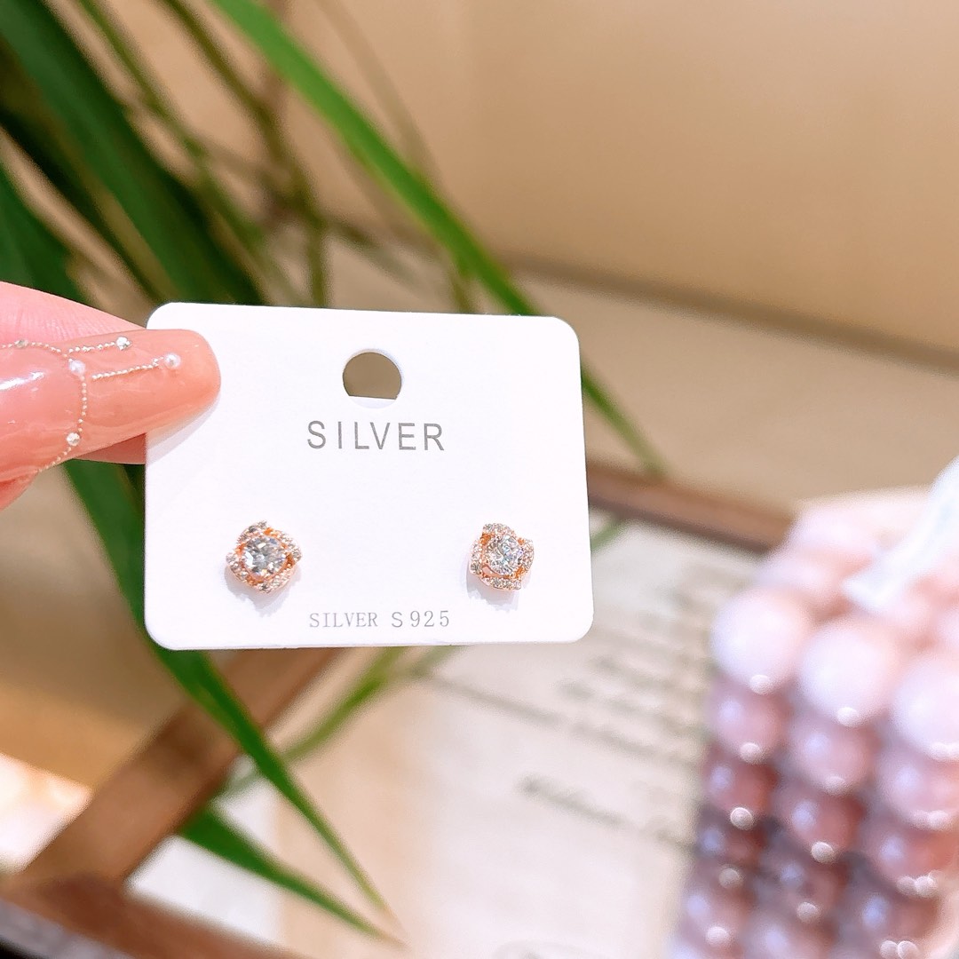 High Polish Silver Earrings Forest Travel Silver