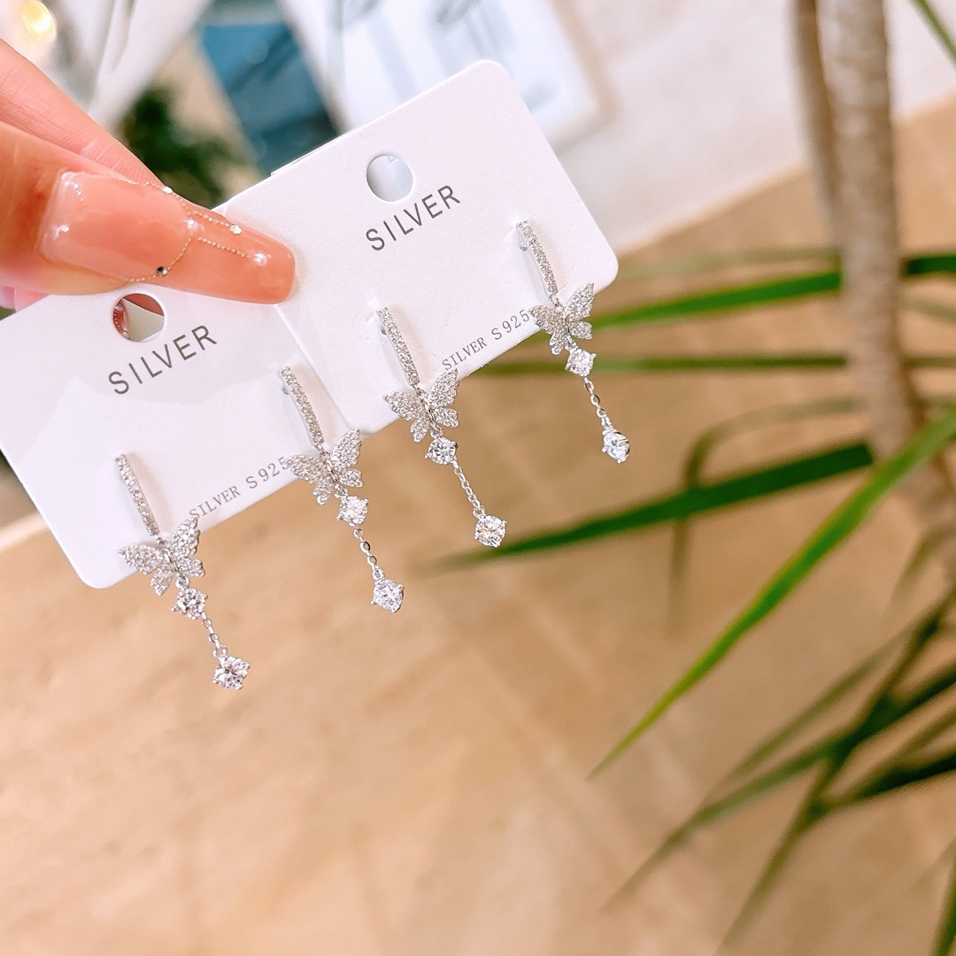 S925 Sterling Silver Earrings Sweet & Cool Wedding Registration Gold