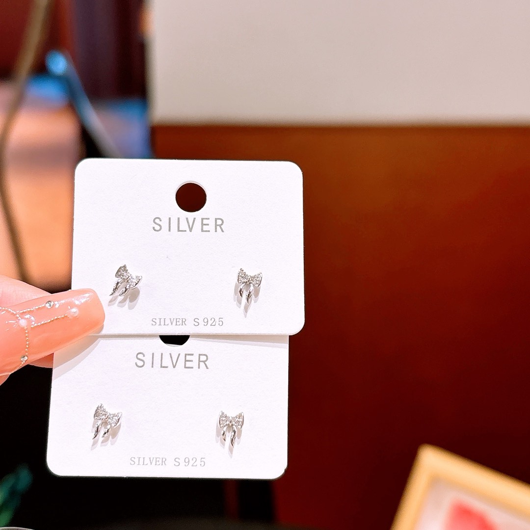 Hochglanzpoliertes Silber Ohrringe Mode Hochzeit Silber