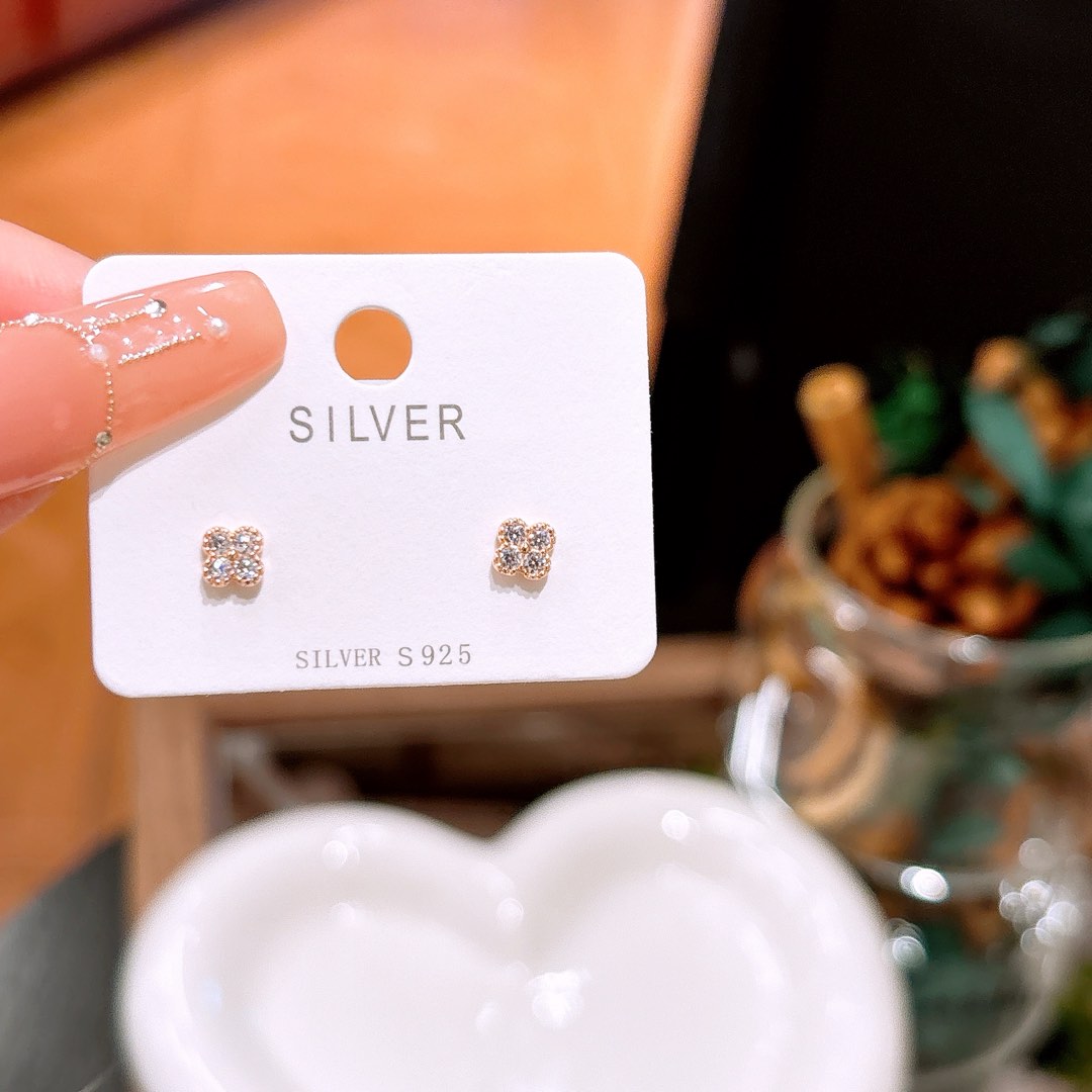 High Polish Silver Earrings Korean Style Spring Festival Gold