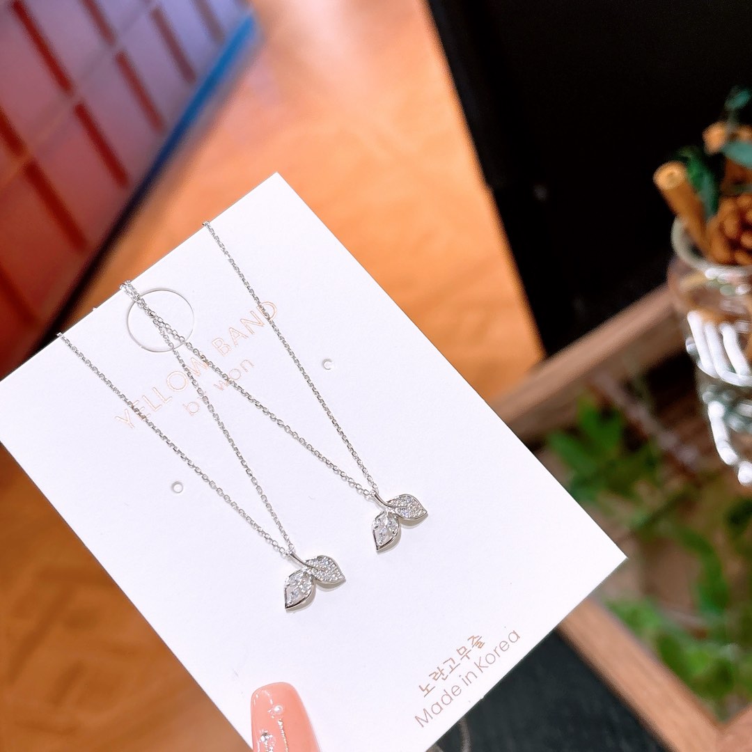 Solid Silver Necklace Korean Style Anniversary Gold