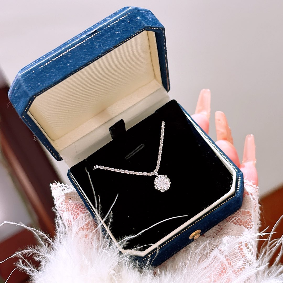 Nickelfreies Silber Moissanit Kette Verspielt Büro Silber