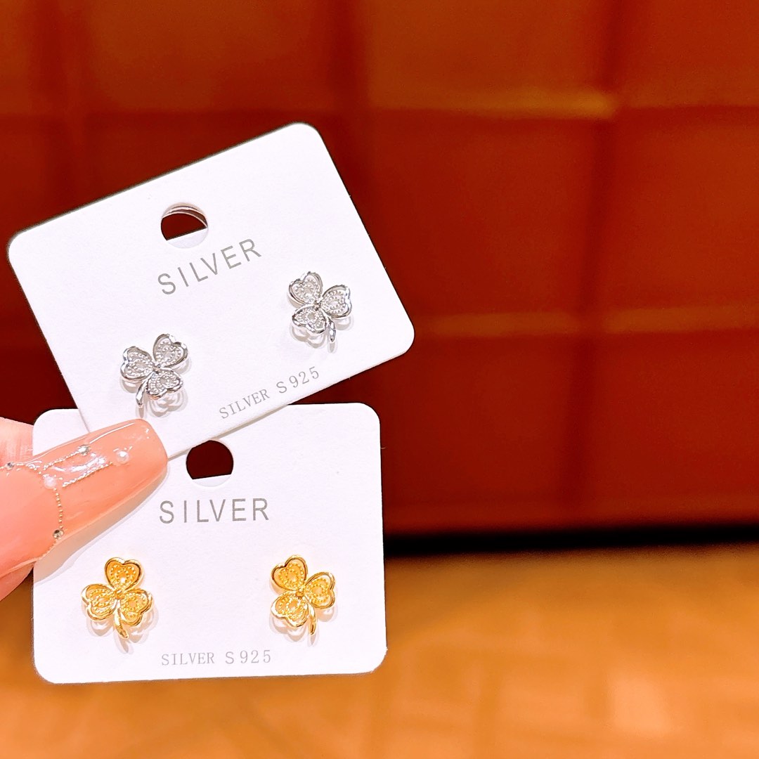 925 Silver Earrings Unique Self-love Gold