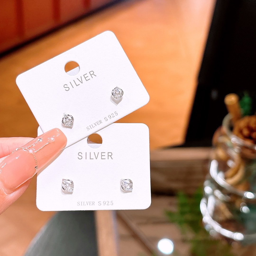 Nickel Free Silver Earrings Light Luxury Valentine's Day Gold