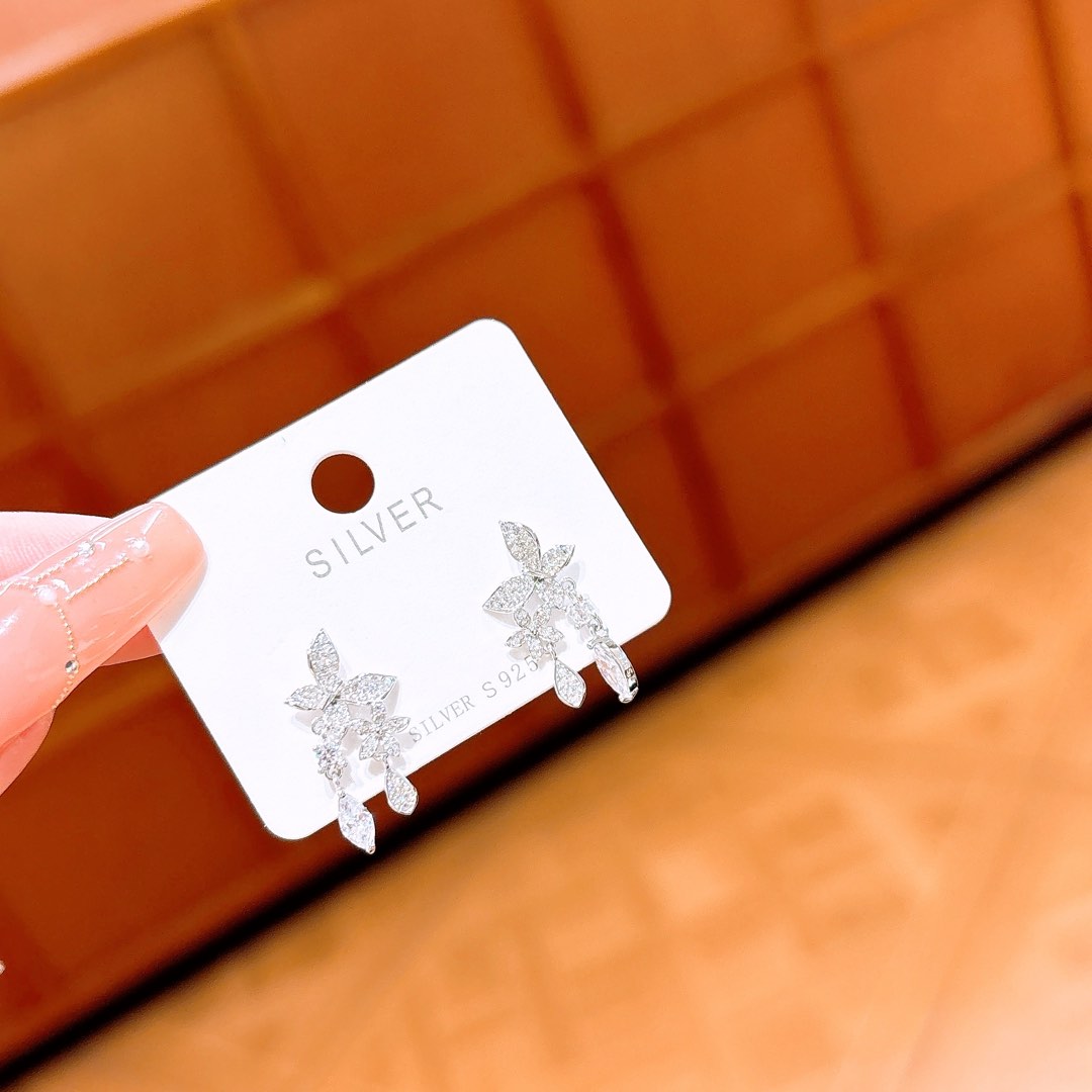 Solid Silver Earrings Elegant Birthday Gold