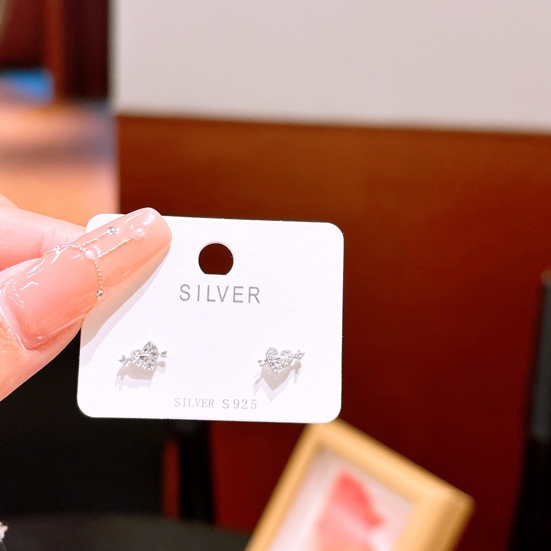 Nickel Free Silver Earrings Light Luxury Confession Silver