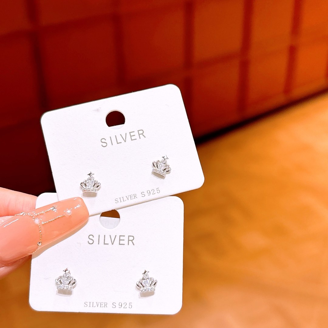 High Polish Silver Earrings Ins Style Spring Festival Silver