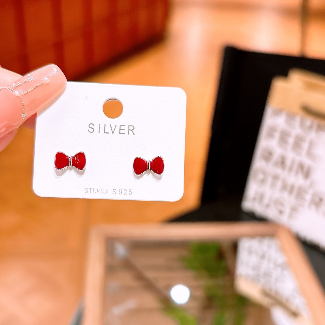 Low Allergy Silver Earrings Ins Style Wedding Registration Silver