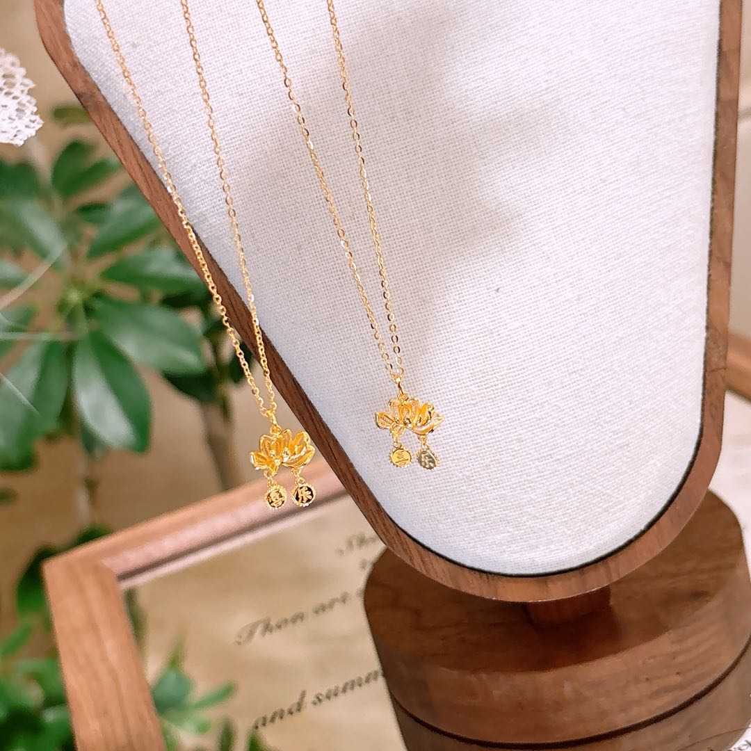 925 Silver Necklace Forest Everyday Wear Gold