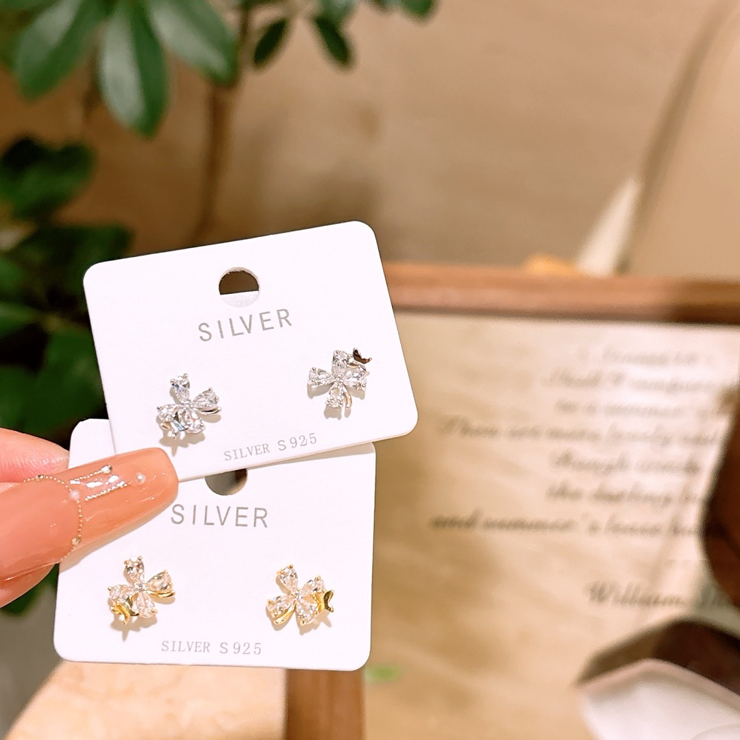 Low Allergy Silver Earrings Ins Style Annual Party Gold