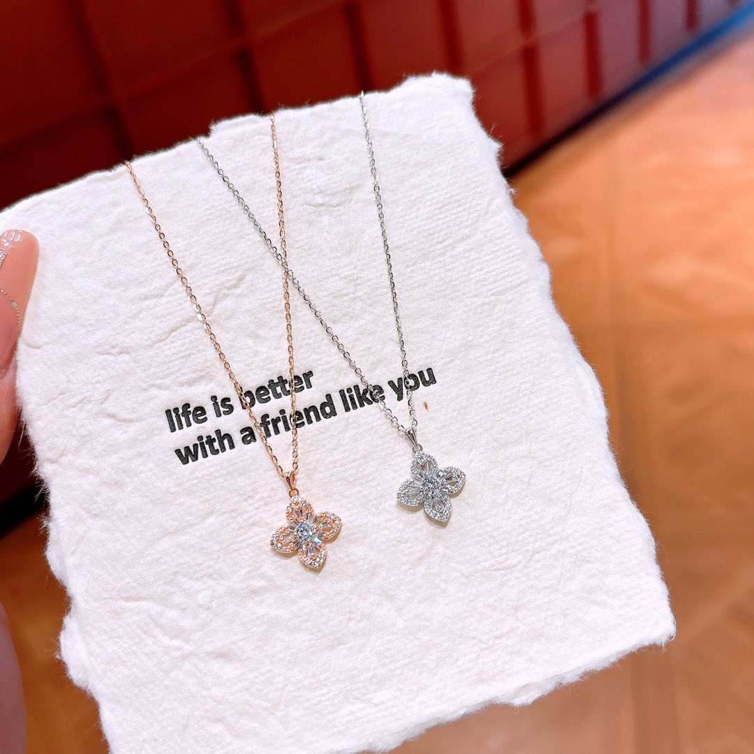 925 Silver Necklace Gentle Engagement Gold