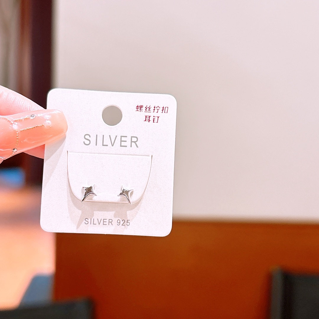 Hypoallergenic Silver Screw-back Studs Romantic Party Gold