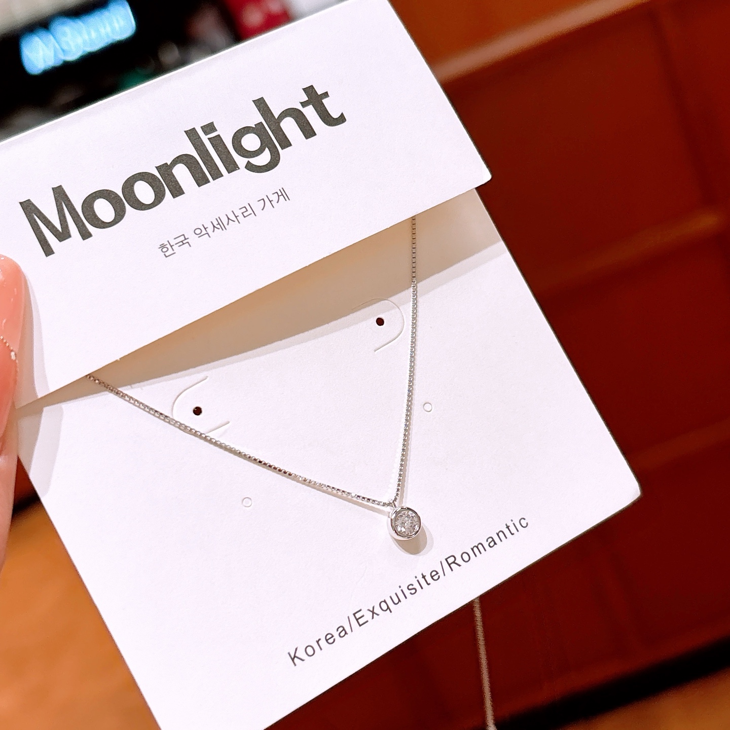 Hypoallergenic Silver Moissanite Necklace Artistic Annual Party Silver