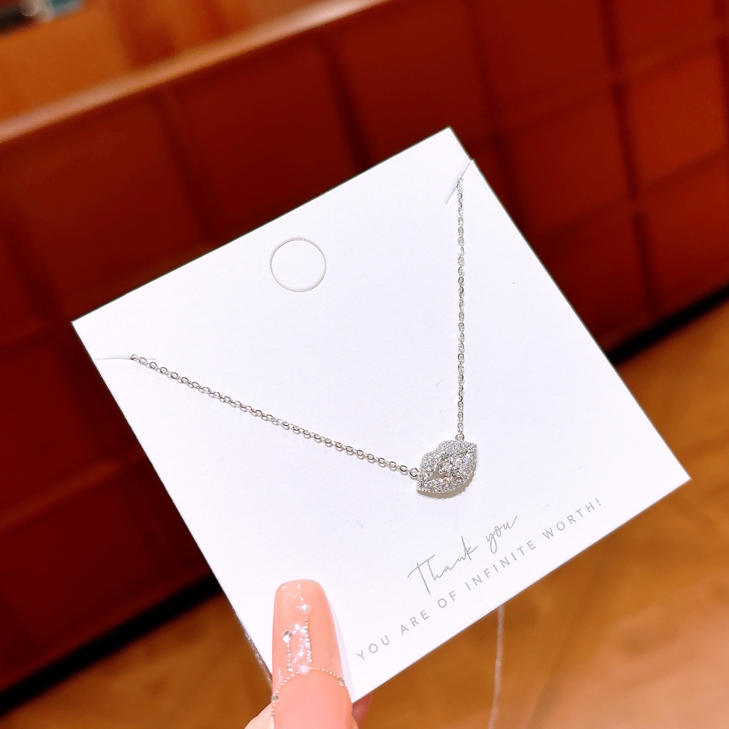 925 Silber Moissanit Kette Elegant Abschluss Gold