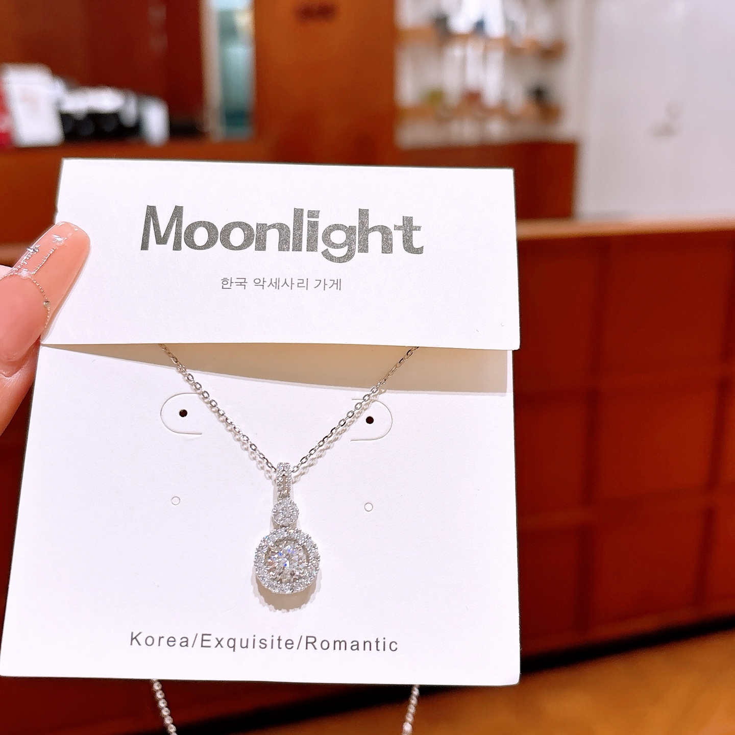 925 Silber Moissanit Kette Süß Hochzeit Gold