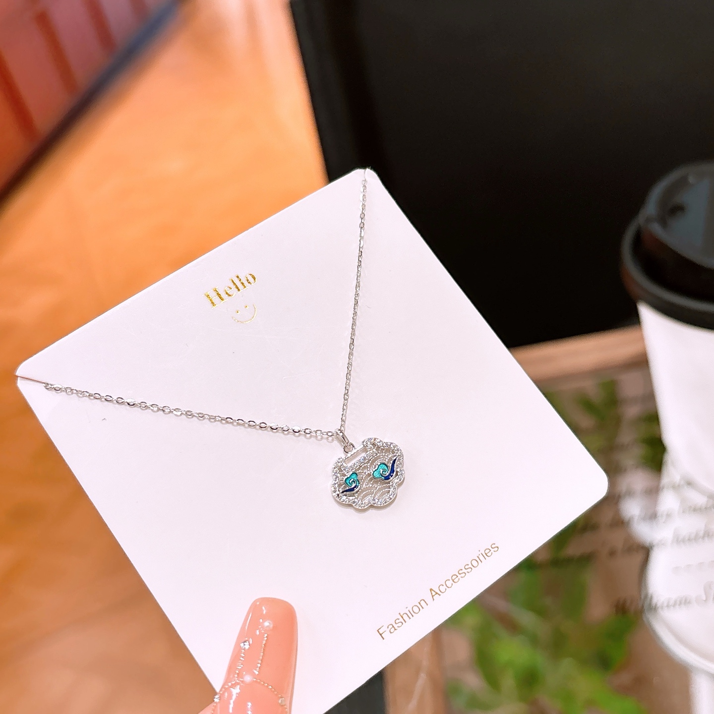 High Polish Silver Necklace Gentle Father's Day Gold