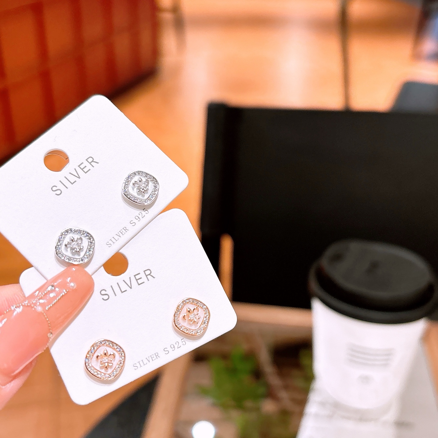 Hypoallergenic Silver Earrings Delicate Mother's Birthday Gold