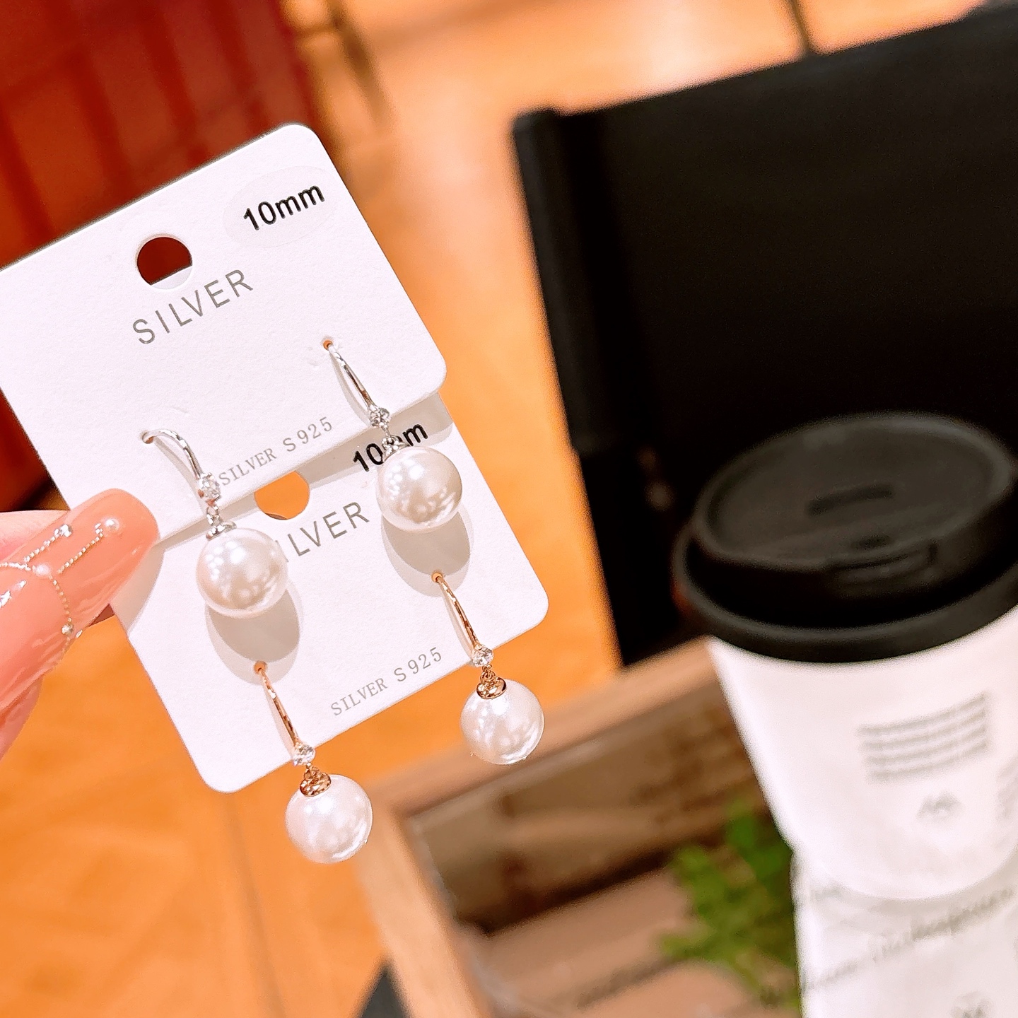 繊細純銀ドロップ＆スレッドイヤリングゴールド 記念日