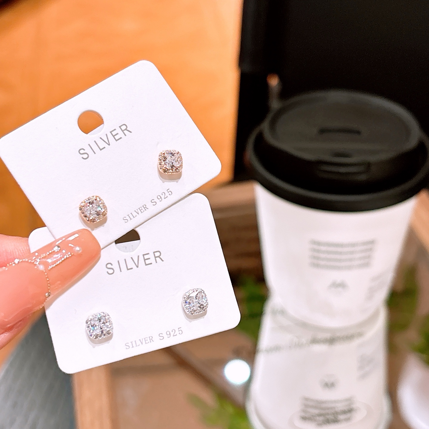 925 Silver Earrings Ins Style Wedding Favor Silver