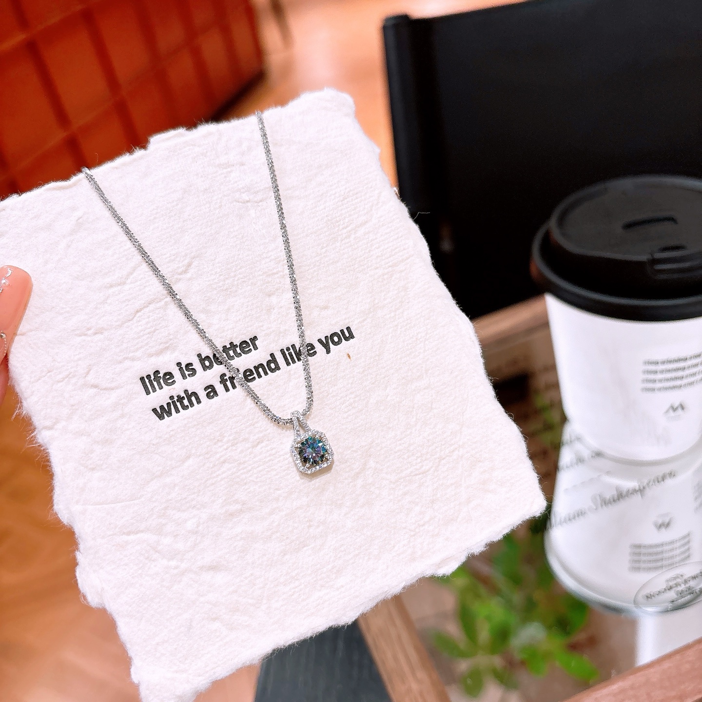 Low Allergy Silver Moissanite Necklace Ethereal Engagement Silver