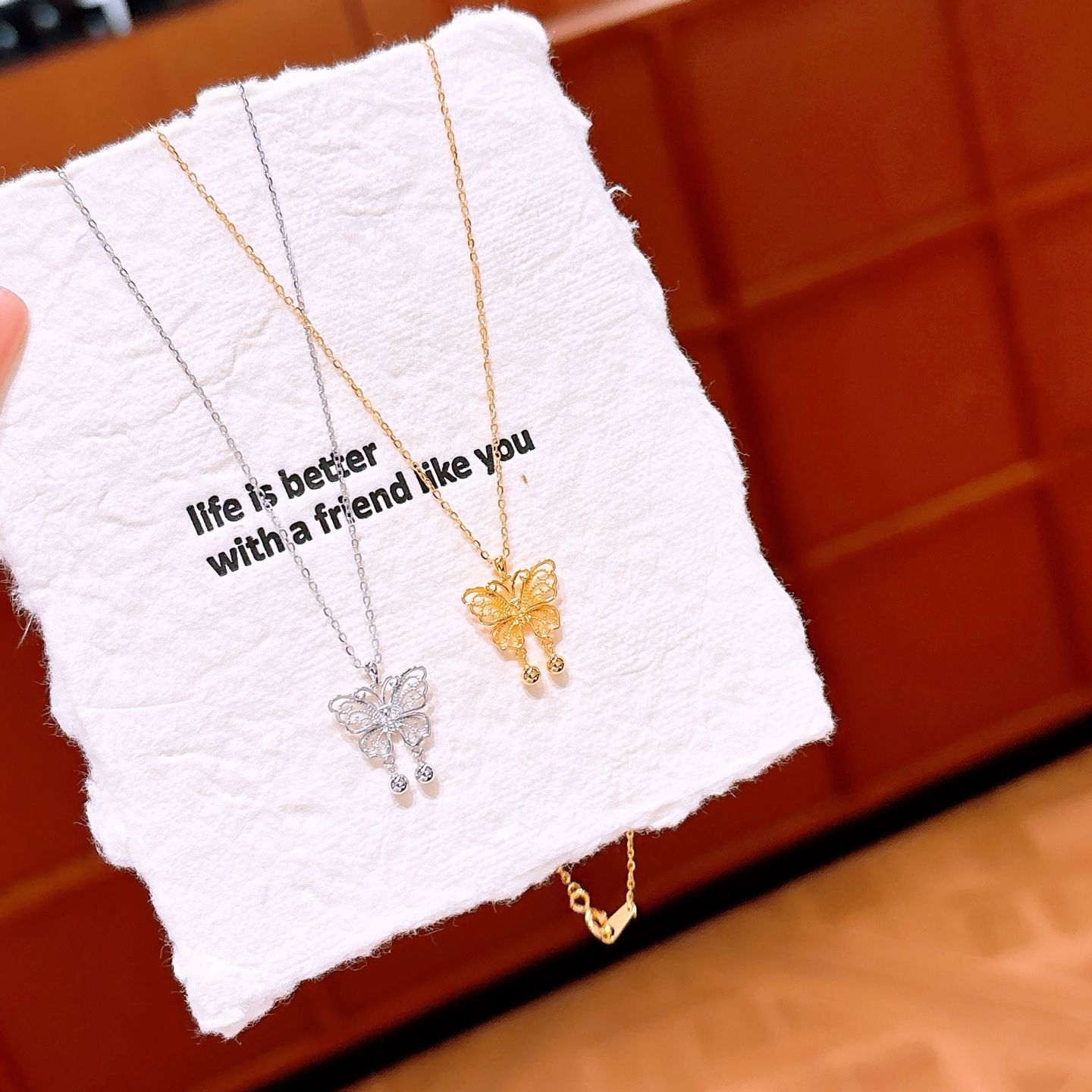 Feinsilber Kette Mode Reise Gold