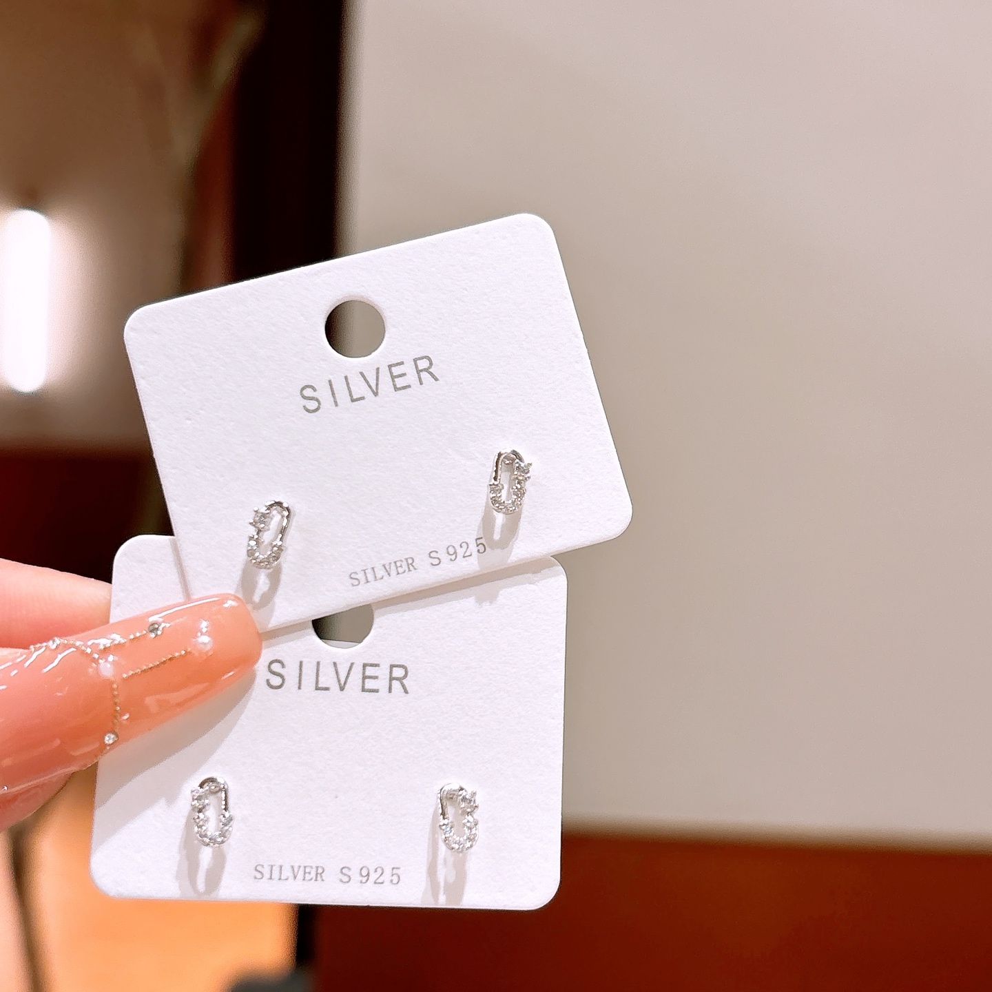 Fine Silver Earrings Fashion Office Gold