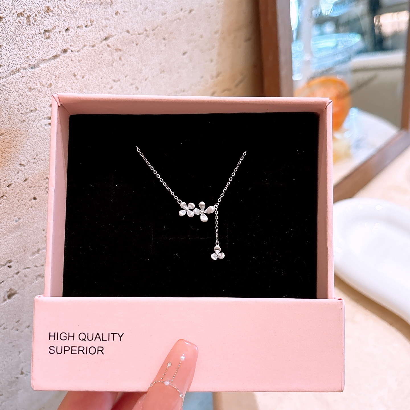 Fine Silver Necklace Korean Style Bestie Gift Silver