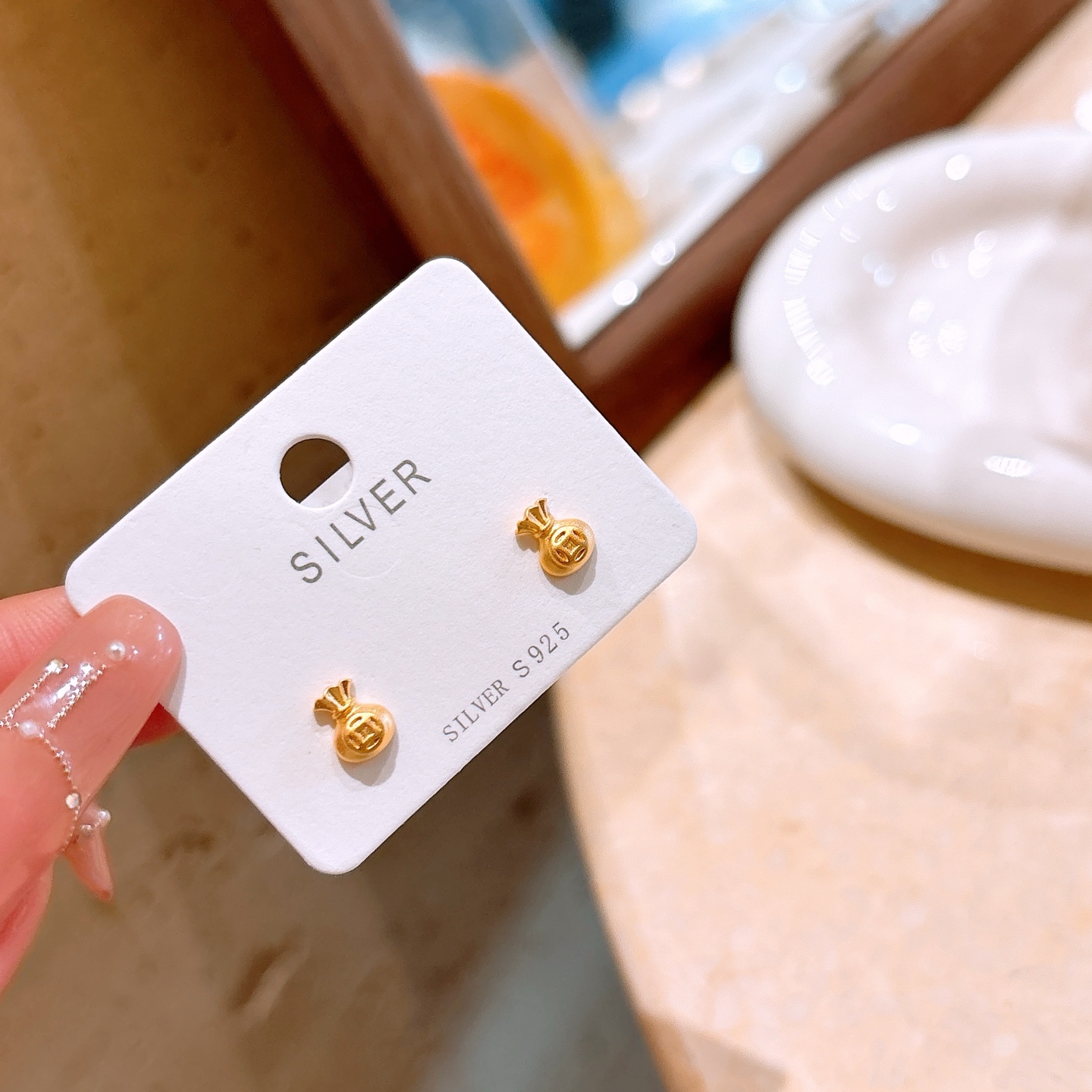 Nickel Free Silver Earrings Korean Style Graduation Gold