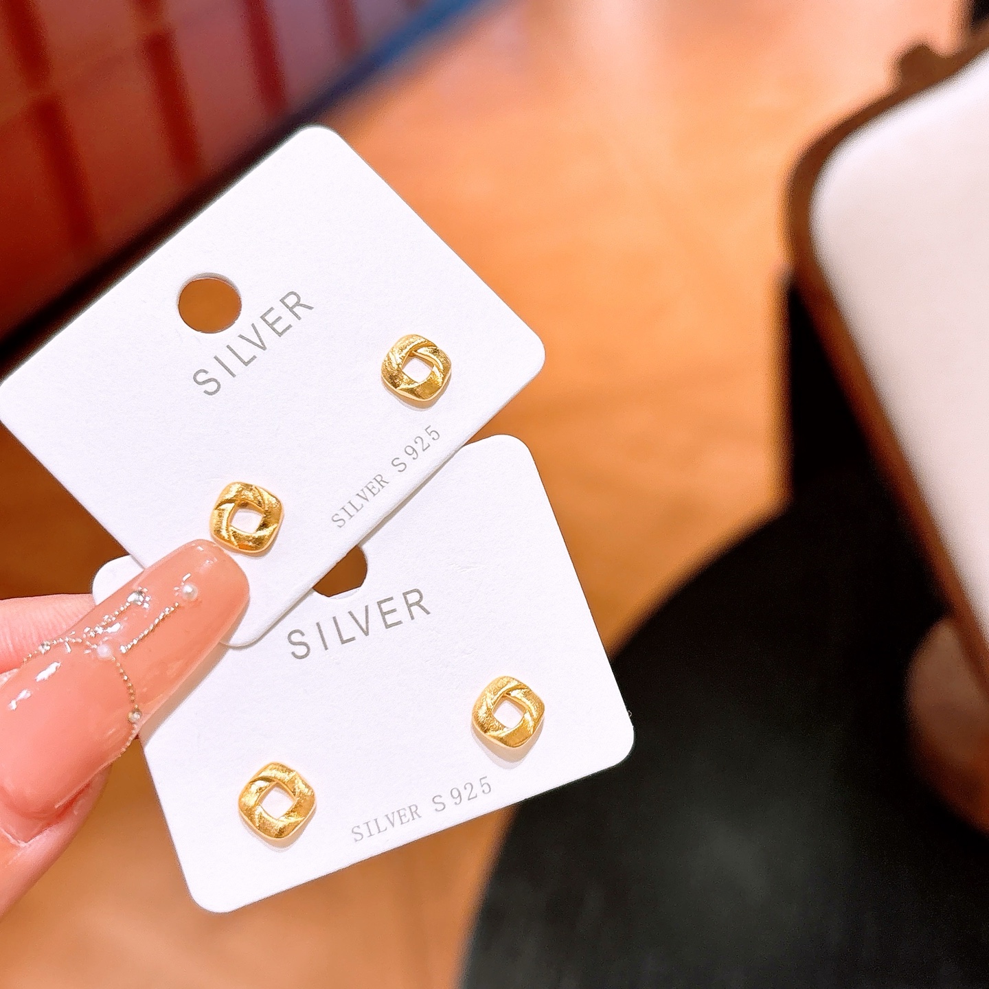 S925 Sterling Silver Earrings Soft Bestie Gift Gold