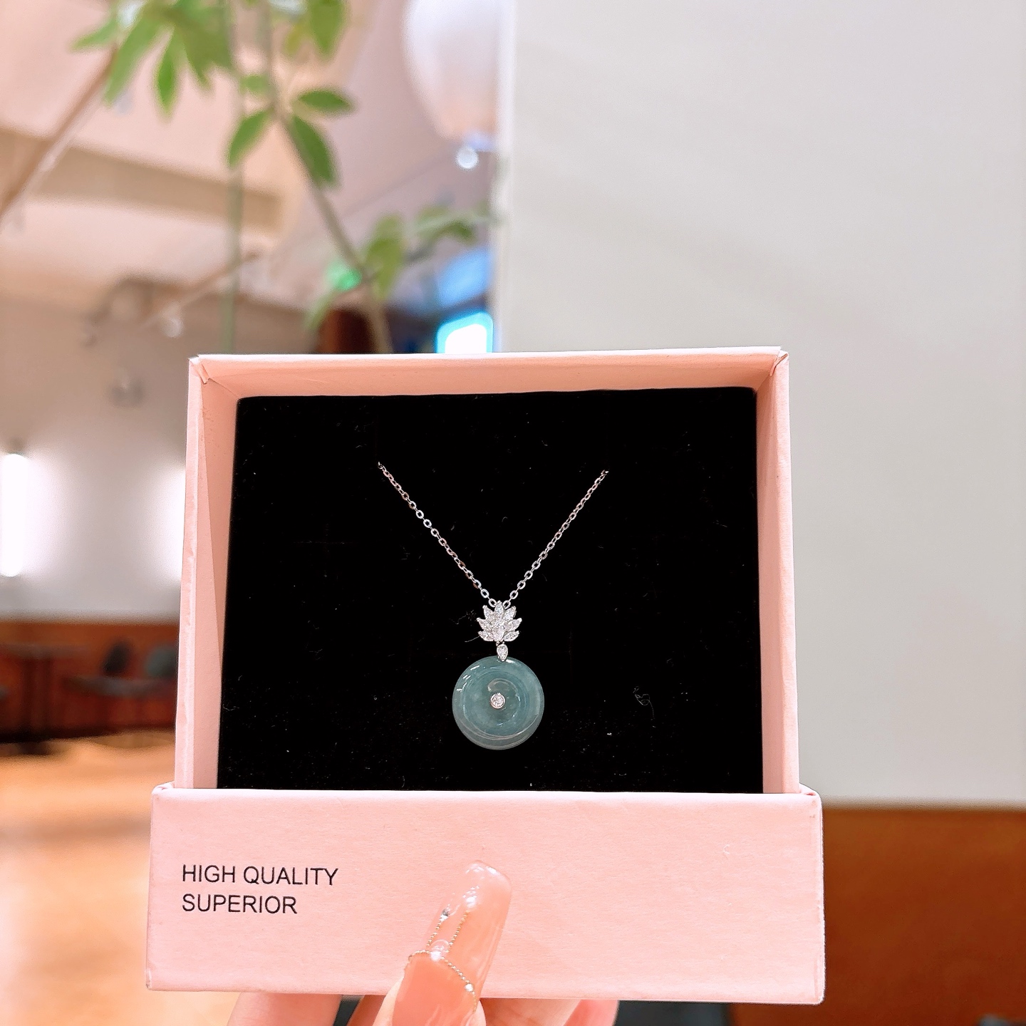 Low Allergy Silver Jadeite Necklace Precision Office Gold