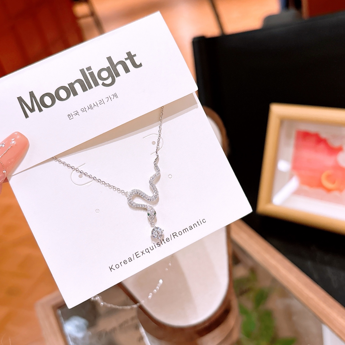 Allergiearmes Silber Moissanit Kette Zart Büro Gold