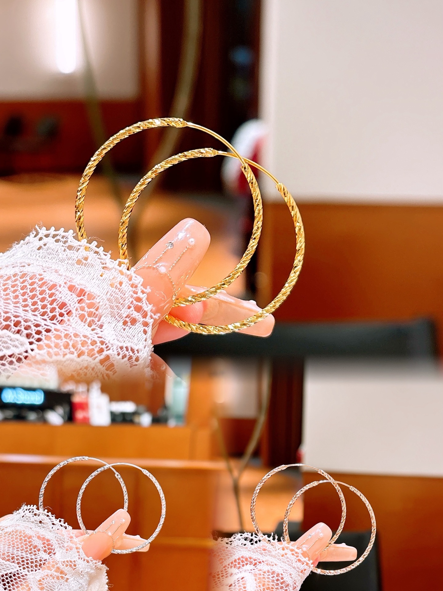 S925 Sterling Silver Hoop Earrings Artistic Gift for Her Silver