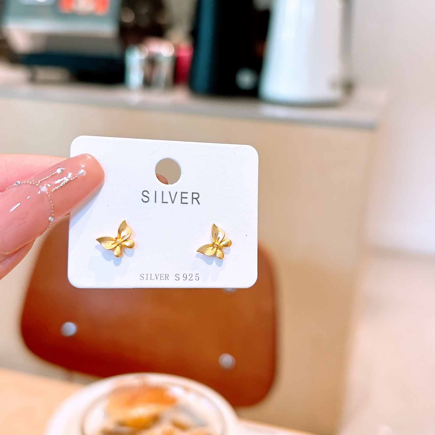 S925 Sterling Silver Earrings Chic Bestie Gift Gold