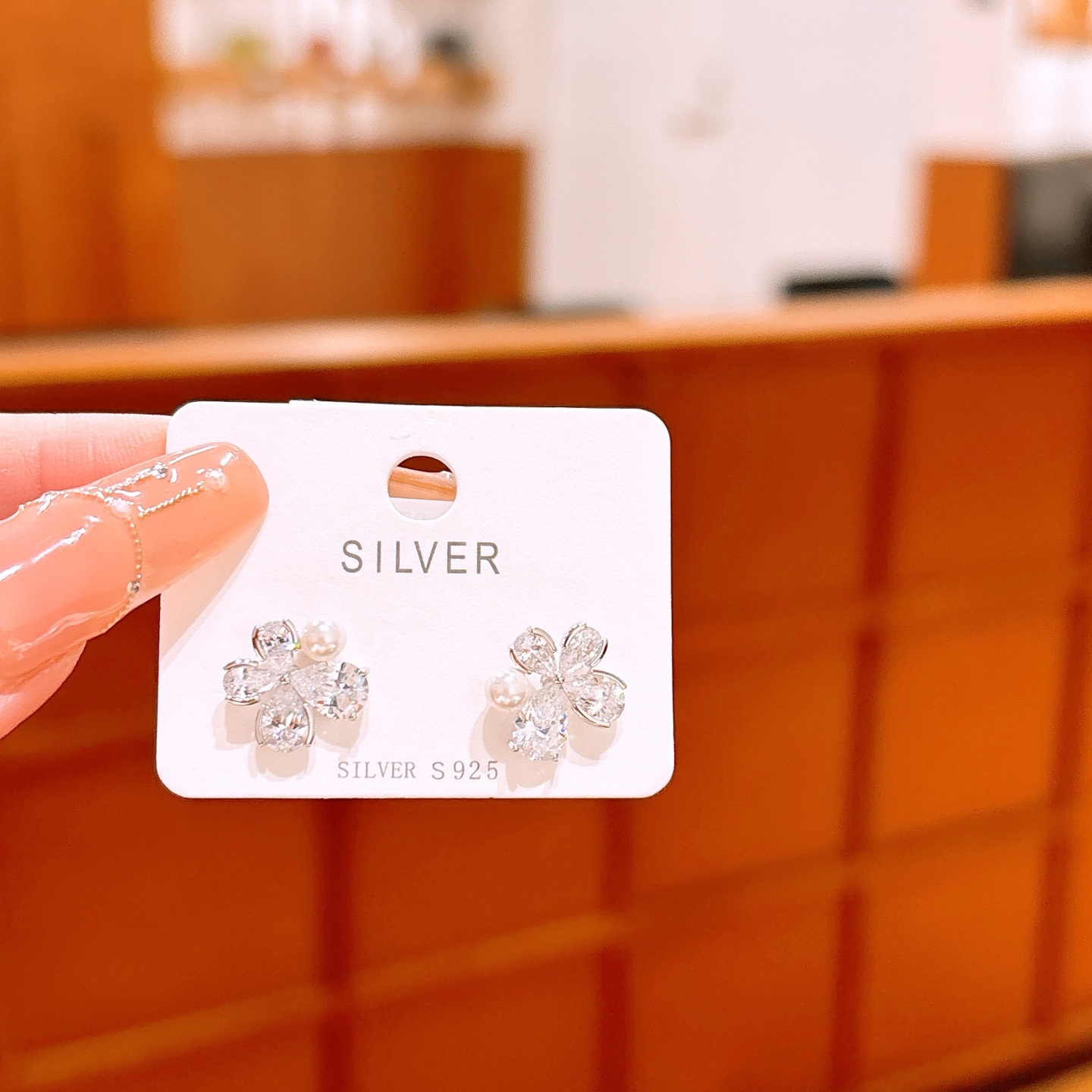 Solid Silver Earrings Gentle Annual Party Silver