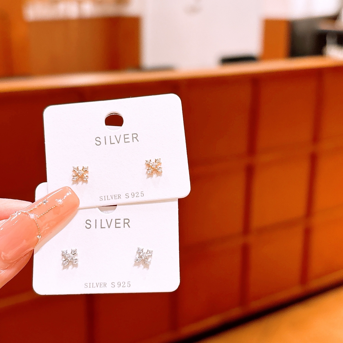 S925 Sterling Silver Earrings Precision Wedding Favor Gold