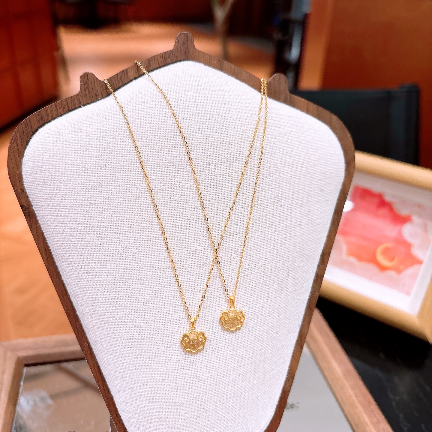 アーティスティックニッケル無添加銀ネックレスゴールド 日常使い