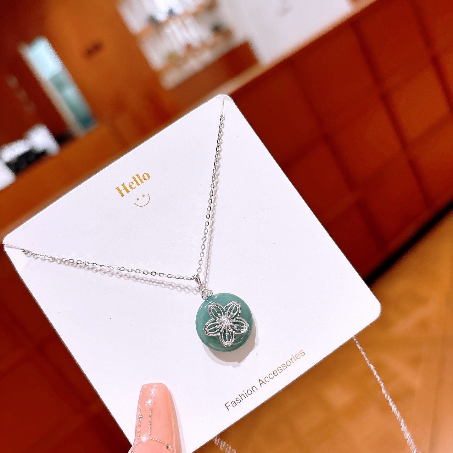 Solid Silver Jadeite Necklace Intellectual Anniversary Silver