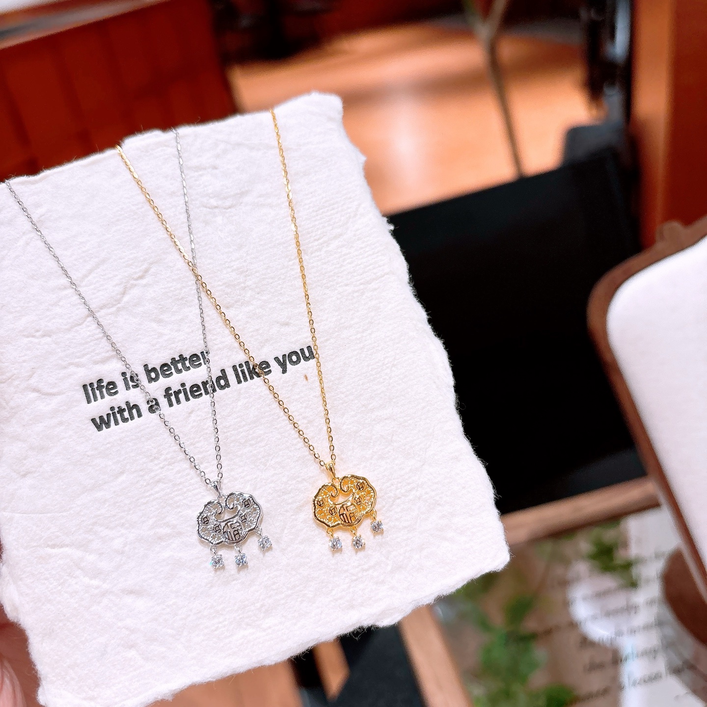 知性的純銀ネックレスシルバー 親友へのプレゼント