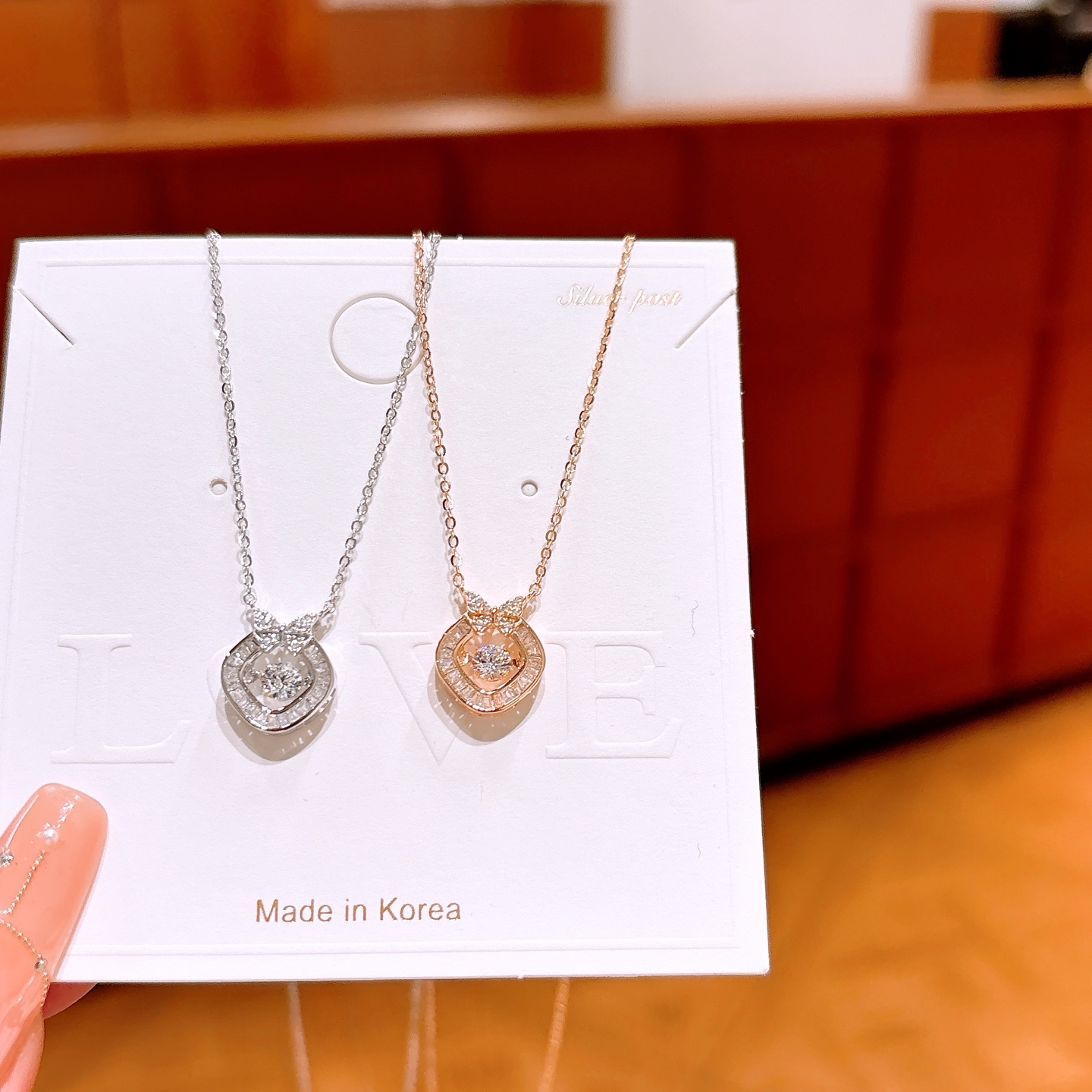 High Polish Silver Necklace Delicate Birthday Gold