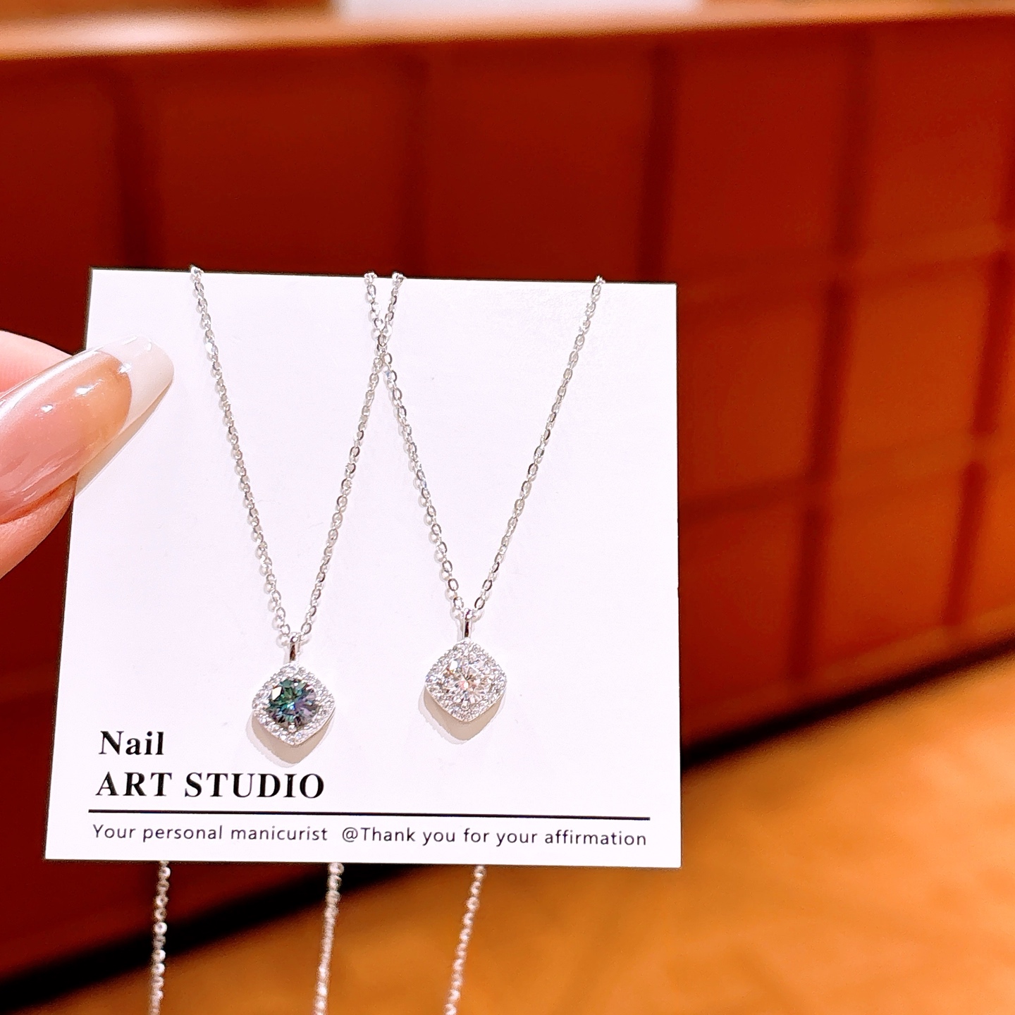 High Polish Silver Moissanite Necklace Elegant Date Night Gold