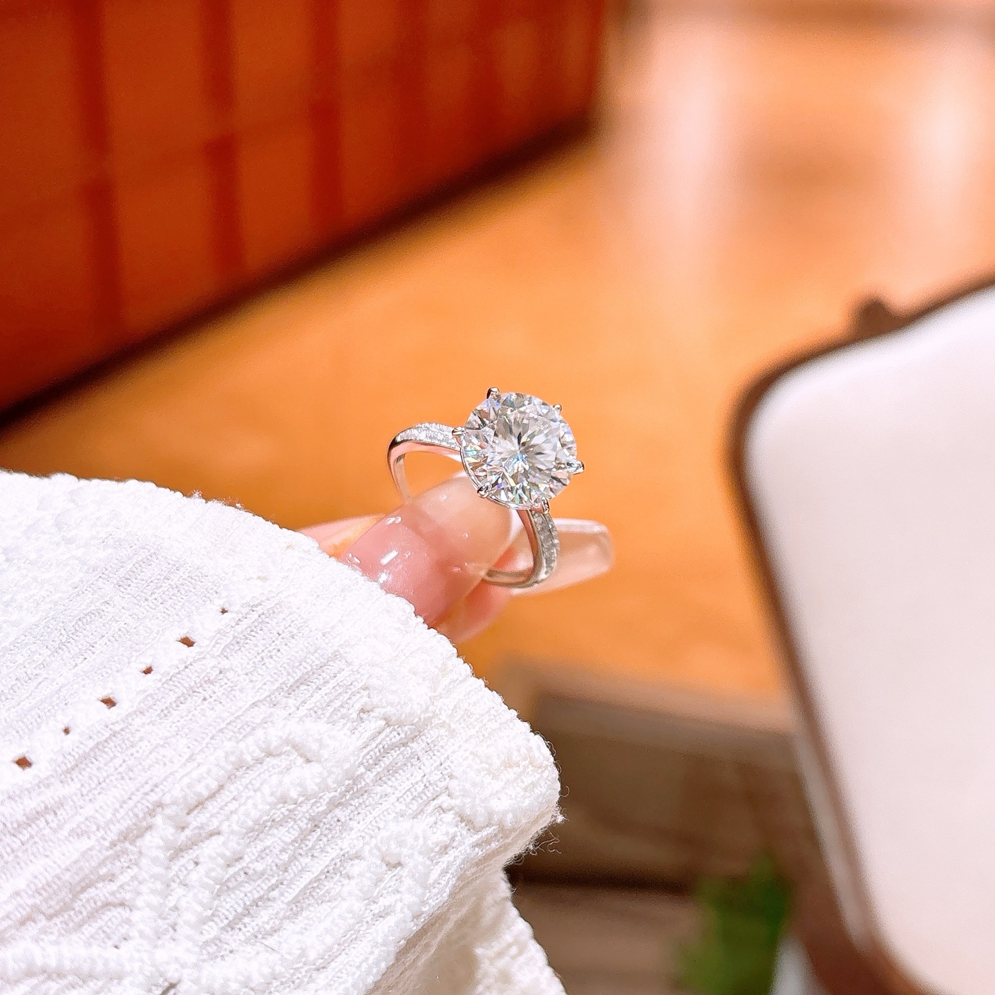 Nickel Free Silver Moissanite Ring Fresh Self-love Gold