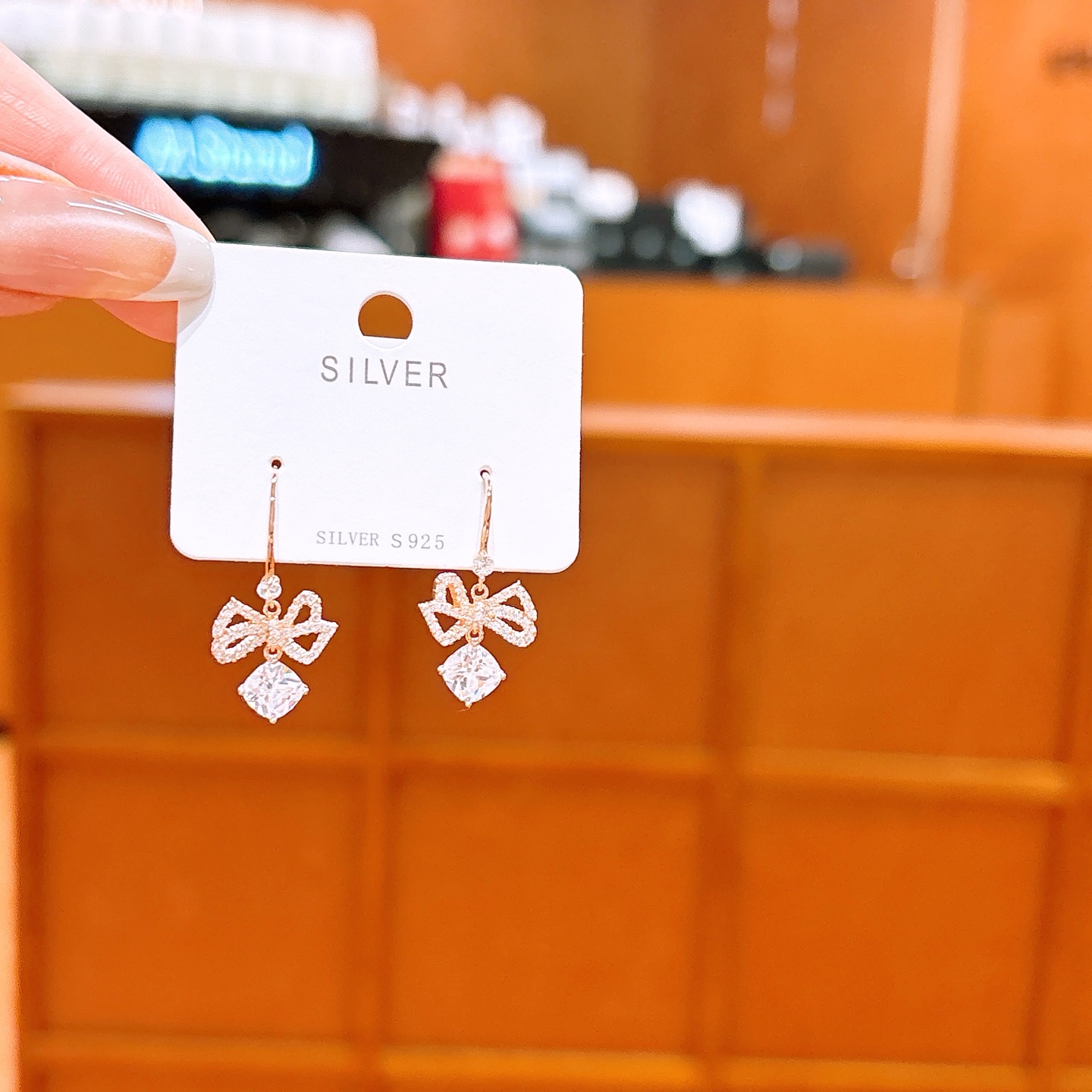 925 Silver Drop & Thread Earrings Chic Wedding Gold