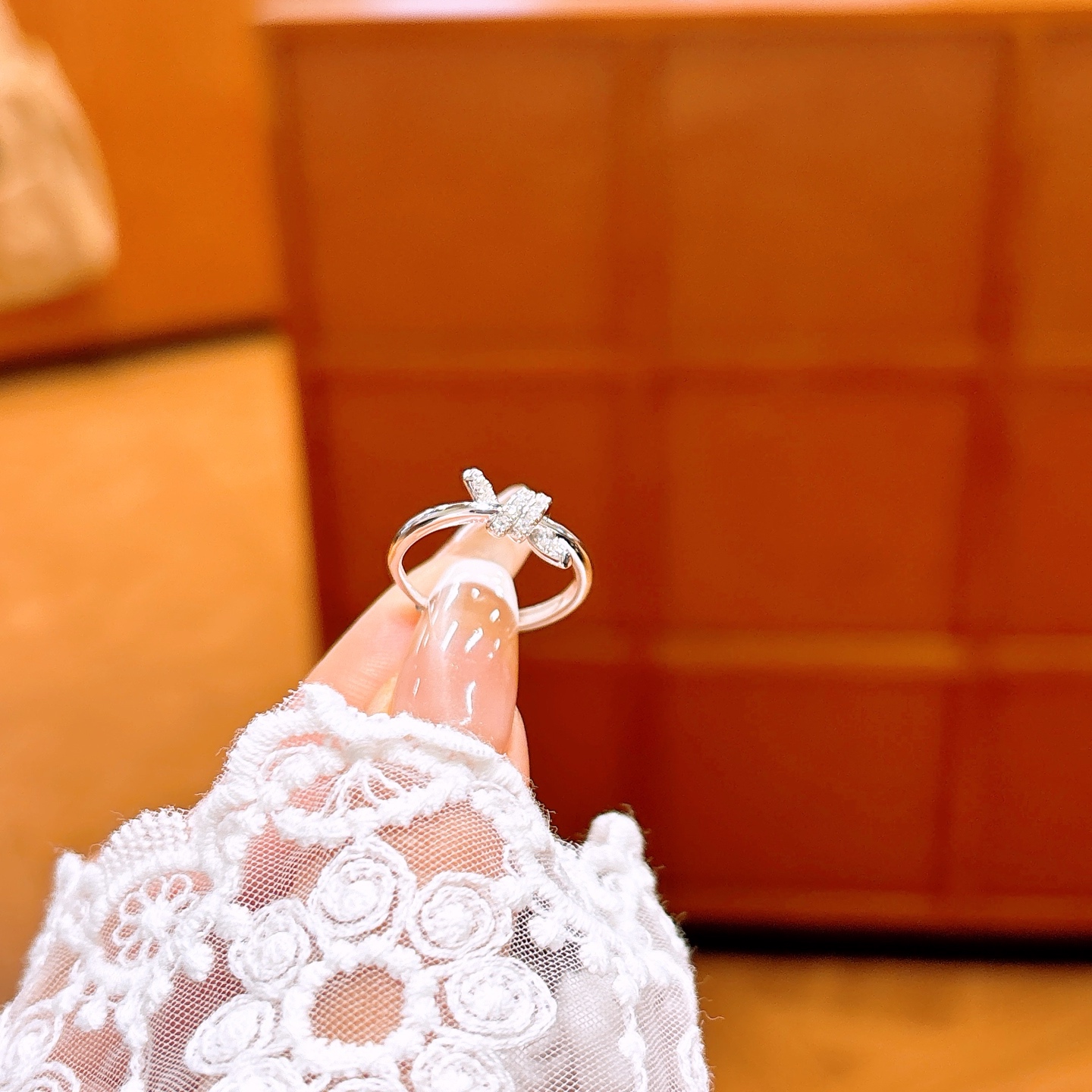 Solid Silver Moissanite Ring Intellectual Anniversary Silver