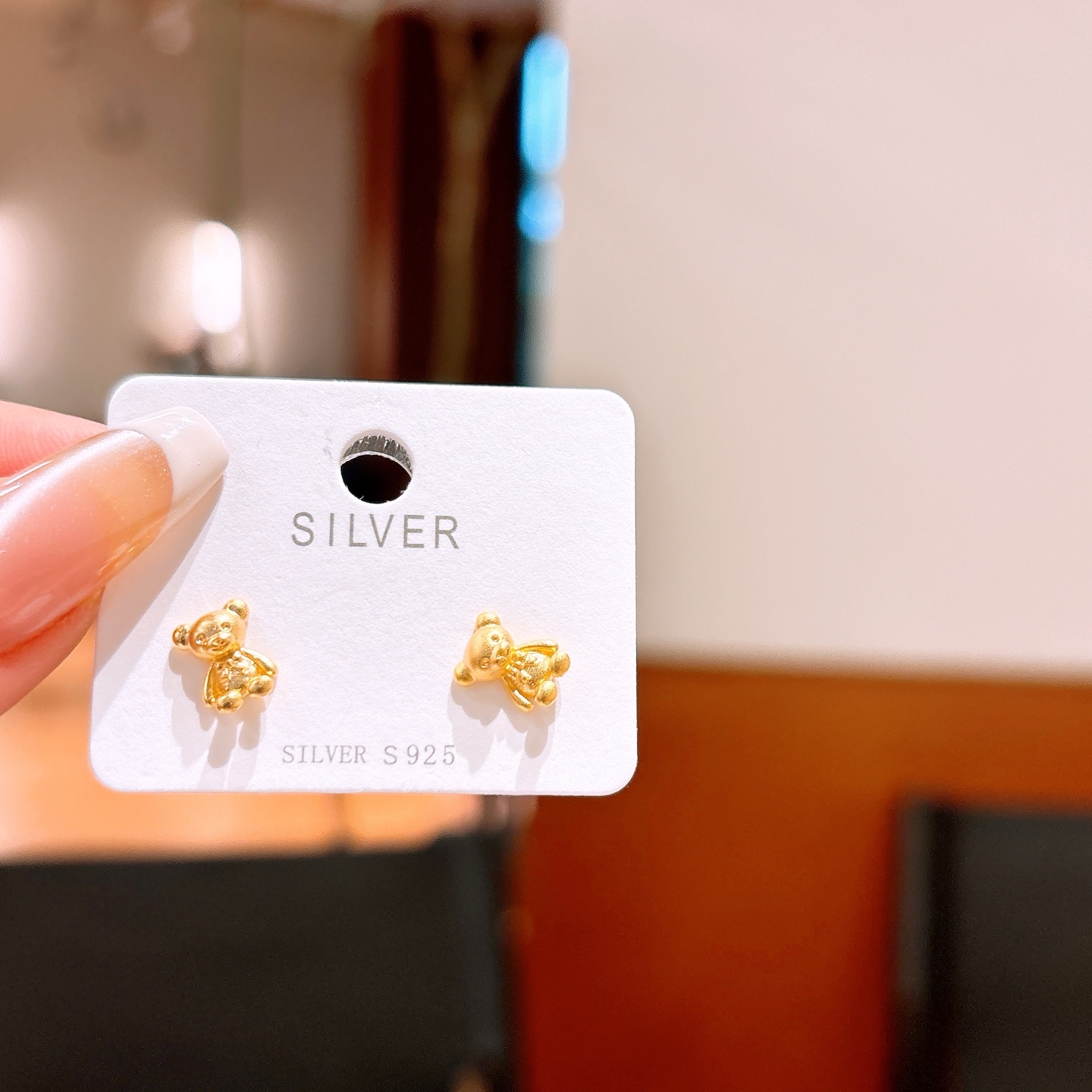 S925 Sterling Silver Earrings Lively Gift for Her Gold